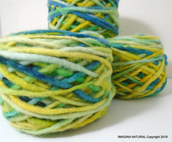 100% Pure Natural Chilean Wool Yarn, Handmade Knitting Hand Dyed